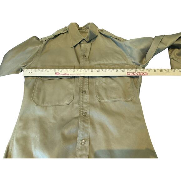 Army Engineer School Military Long Sleeve Shirt with Patch 14.5 X 32 Heavy READ - Picture 5 of 9